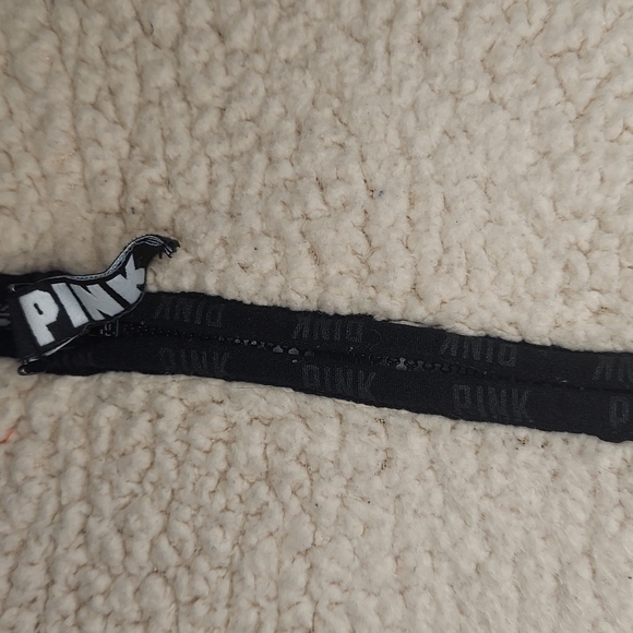 VS VICTORIAS SECRET PINK SHERPA QUARTER ZIP SWEATER JACKET TOP XS - Picture 4 of 13